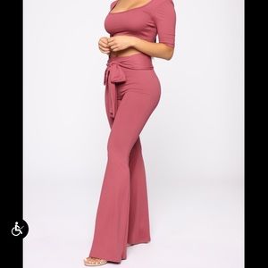 Keep It Cozy Pant Set - Marsala